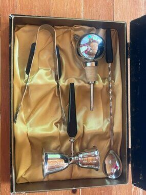 Vintage Glo-Hill Barmates Cocktail Bar Tool Set in Original Box